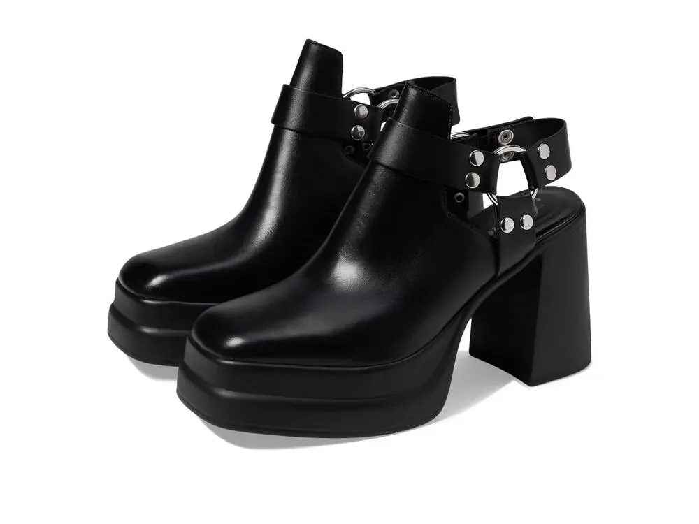 FREE PEOPLE HYBRID HARNESS BOOT BLACK LEATHER EU 38.5 US WOMENS 8.5 M